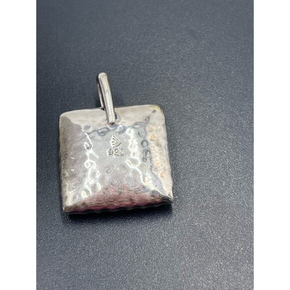 Silpada 2008 Hammered Sterling Silver Pillow Square Puff Pendant S1118 - Picture 3 of 9